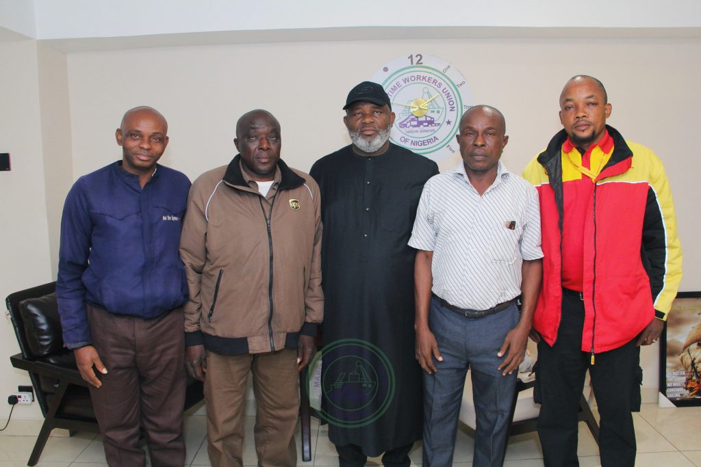 M: Com. Francis Bunu Abi, President General of Maritime Workers' Union of Nigeria and Executives of Courier Staff Association of Nigeria (CALSSAN)