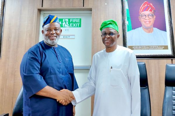 R: Dr. Abubakar Dantsoho, Managing Director, Nigerian Ports Authority & Comrade Francis Bunu, President General, Maritime Workers Union of Nigeria